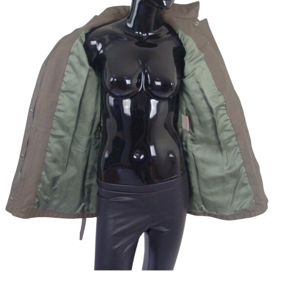 Belstaff Glamorous Combat Green Leather Cat Jacket 42 Made In Italy - Picture 7 of 12